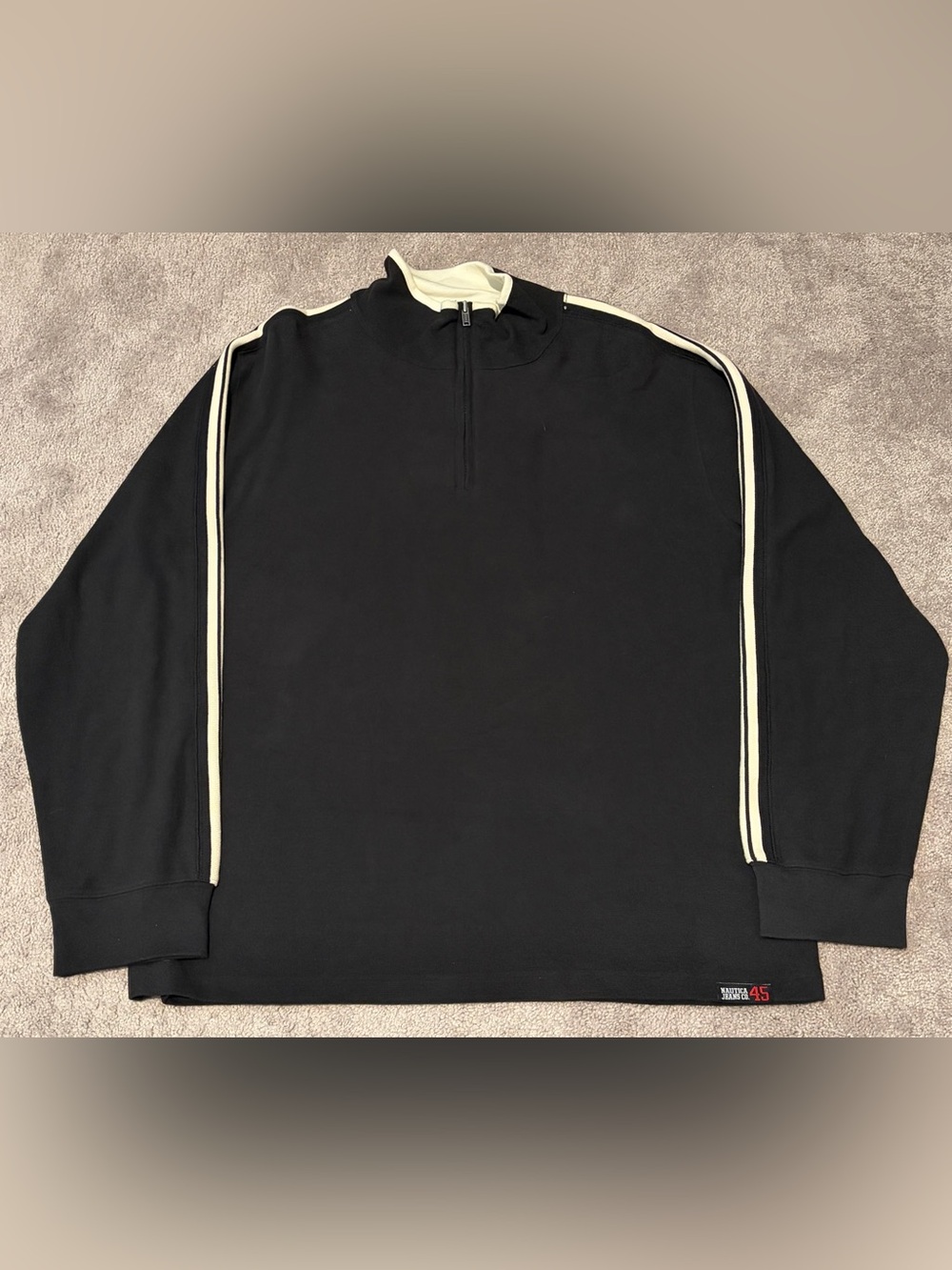 Nautica Jeans Co Men’s Black Pullover Quarter Zip Size 2XL